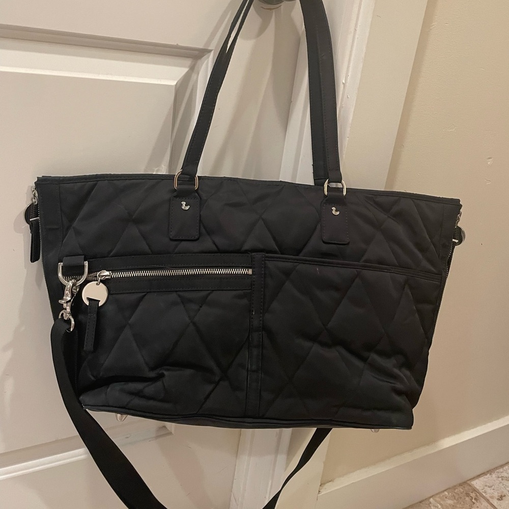Diaper black tote bag
